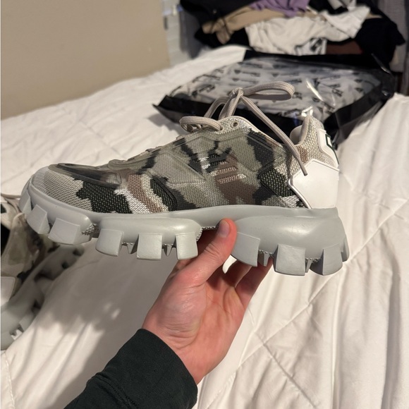 Prada Gray Camouflage Men's Sneakers - Picture 7 of 11